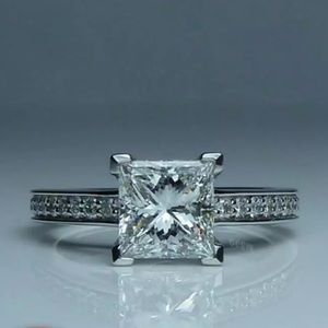 New 14K White Princess Cut Diamond Engagement Ring